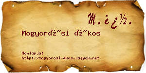 Mogyorósi Ákos névjegykártya
