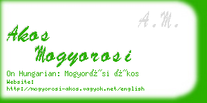 akos mogyorosi business card